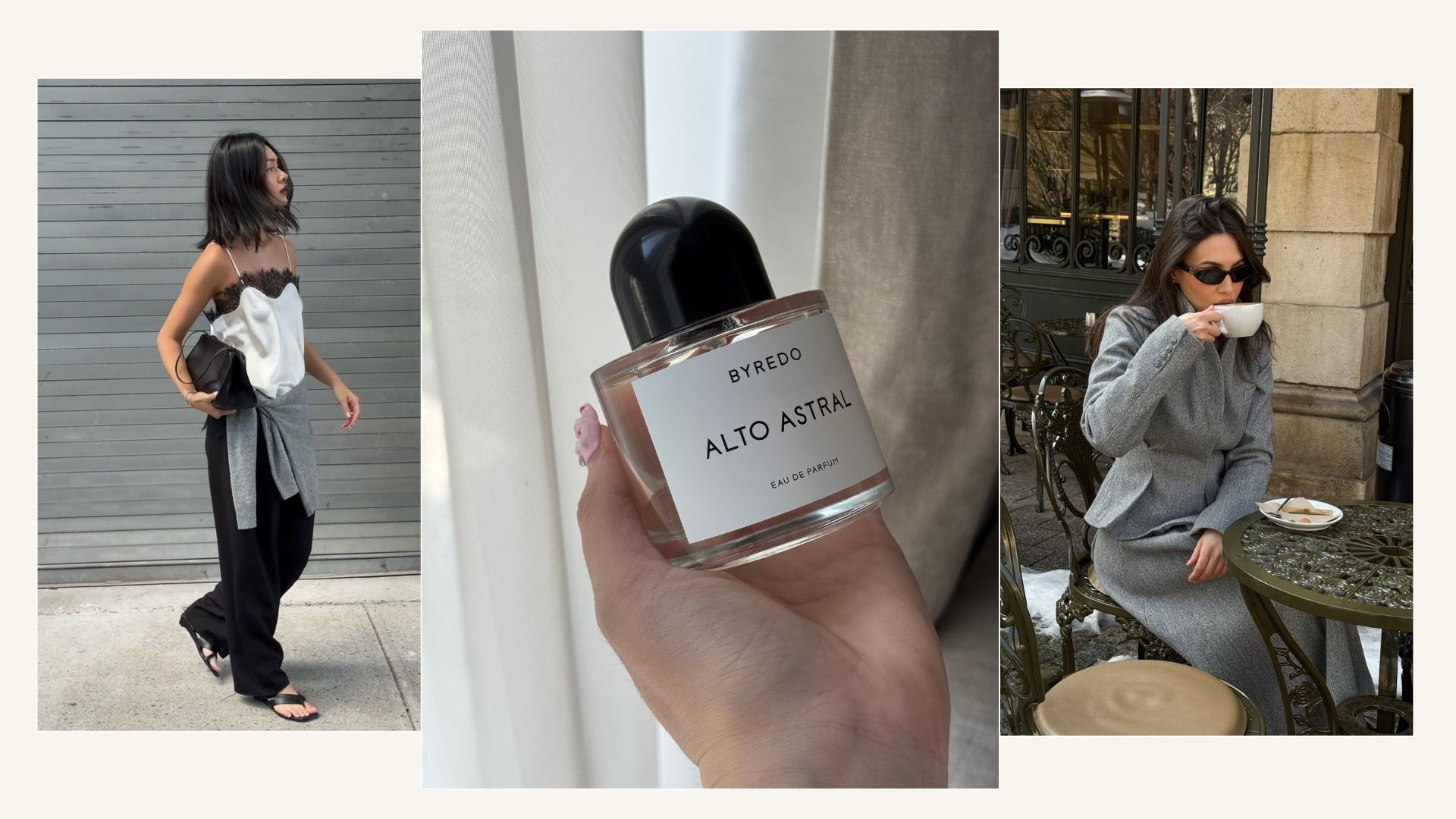 A collage including fashion, lifestyle and product imagery.