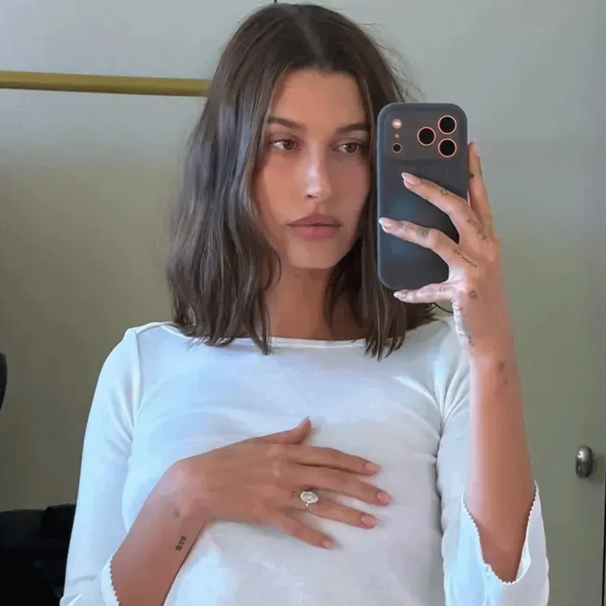 Hailey Bieber wearing Cou Cou.