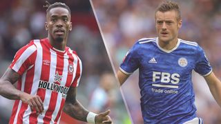 Ivan Toney of Brentford and Jamie Vardy of Leicester City 