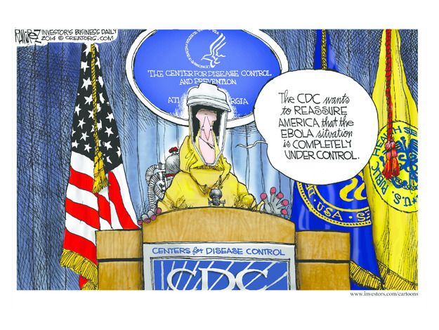 Political cartoon CDC ebola world