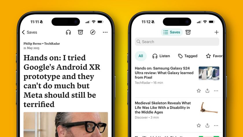Two iPhone 16 Pro devices running the Pocket app.
