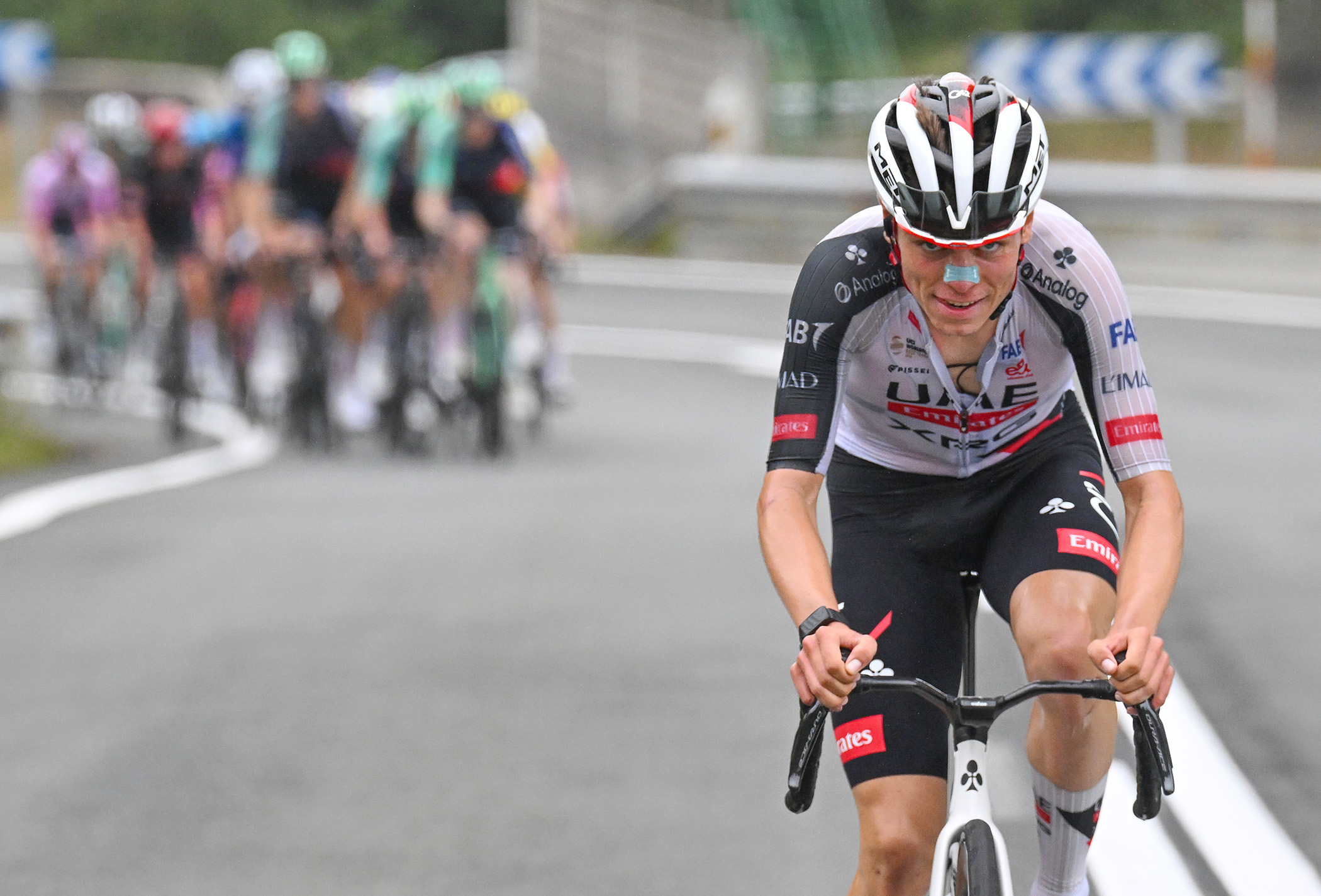 Pablo Torres on the solo attack during stage 3 of the Vuelta a Burgos