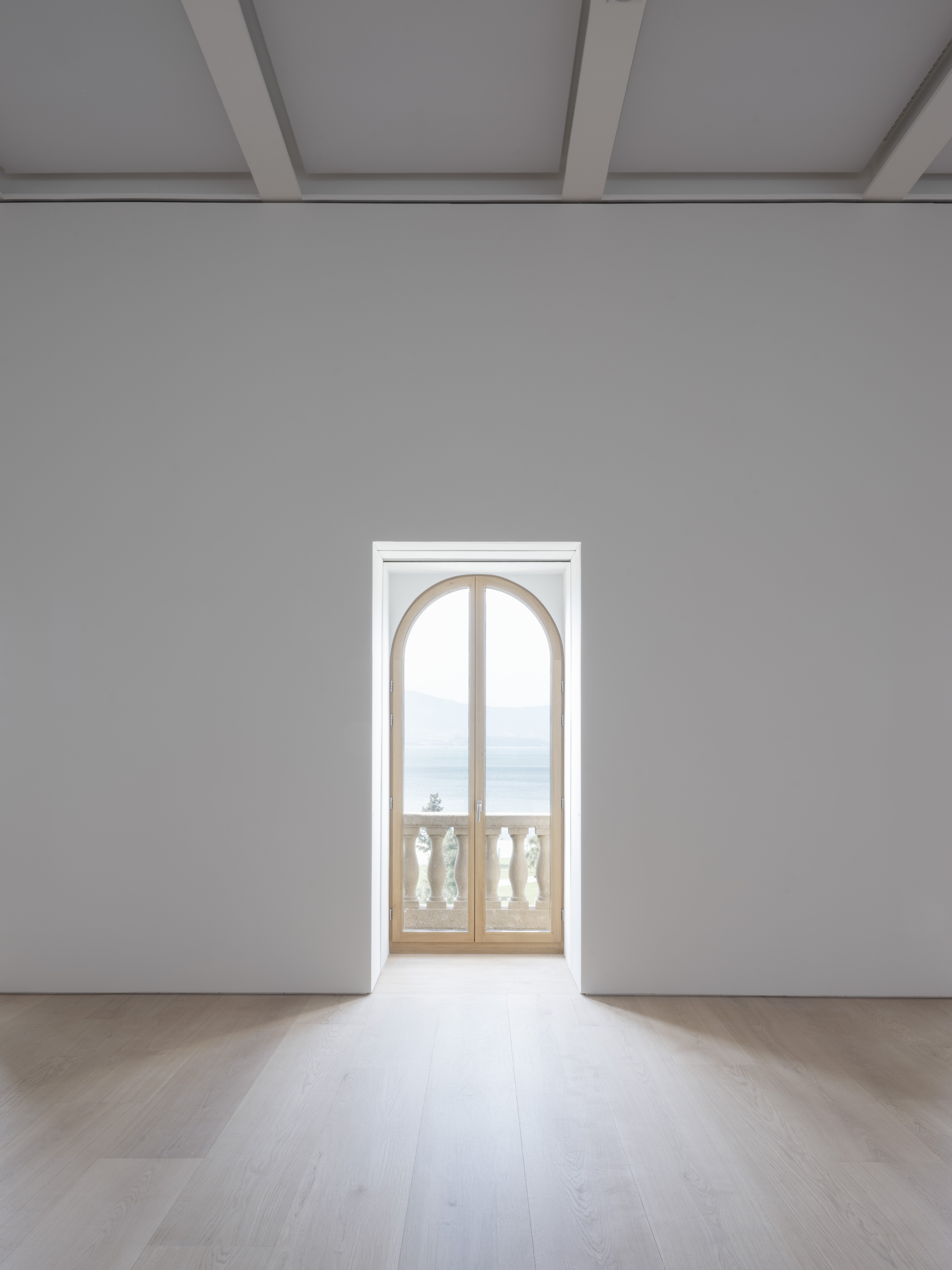 empty interiors of Faro Santander looking out through large windows