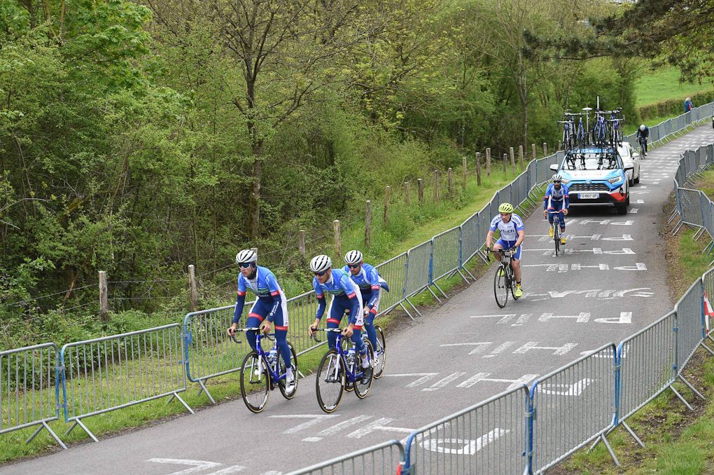 Total Direct Energie riders on the Liege route recon
