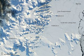 A passing satellite captured this image of the Antarctic Peninsula in late April 2012.