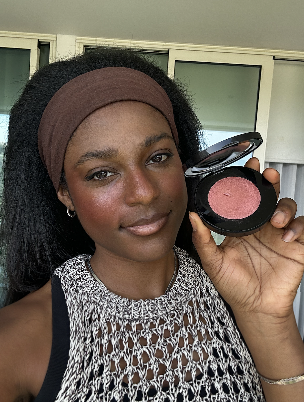 Shei Mamona wearing Saie Beauty Blusher