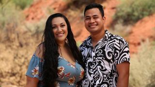 Kalani and Asuelu posing in key art for 90 Day Fiance universe