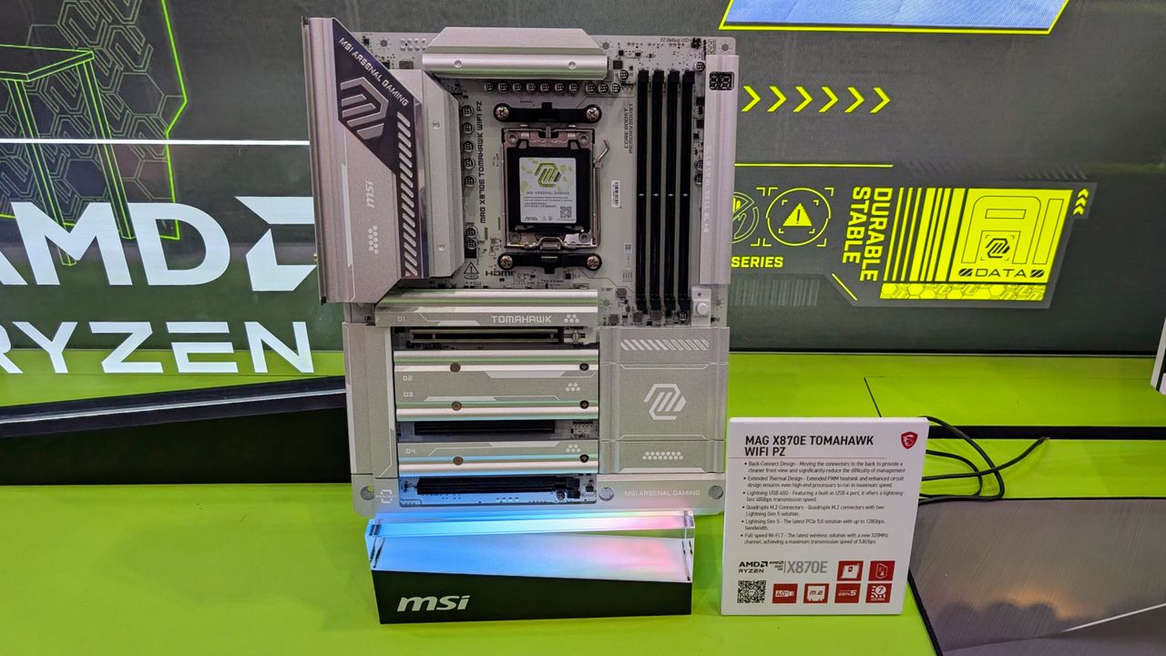 MSI Mag X870E Tomahawk WiFi PZ motherboard at Computex 2025