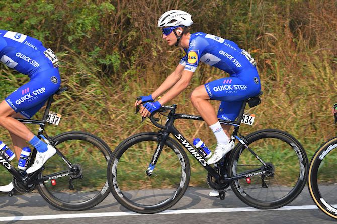Mikkel Honor&eacute; was riding as a stagiaire at the 2018 Milano-Torino for Quick-Step Floors