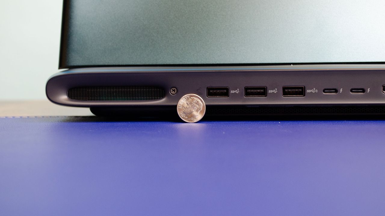 An Alienware Area-51 16 laptop on a desk