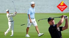 (L to R) Adam Scott, Kevin Na and Bryson DeChambeau