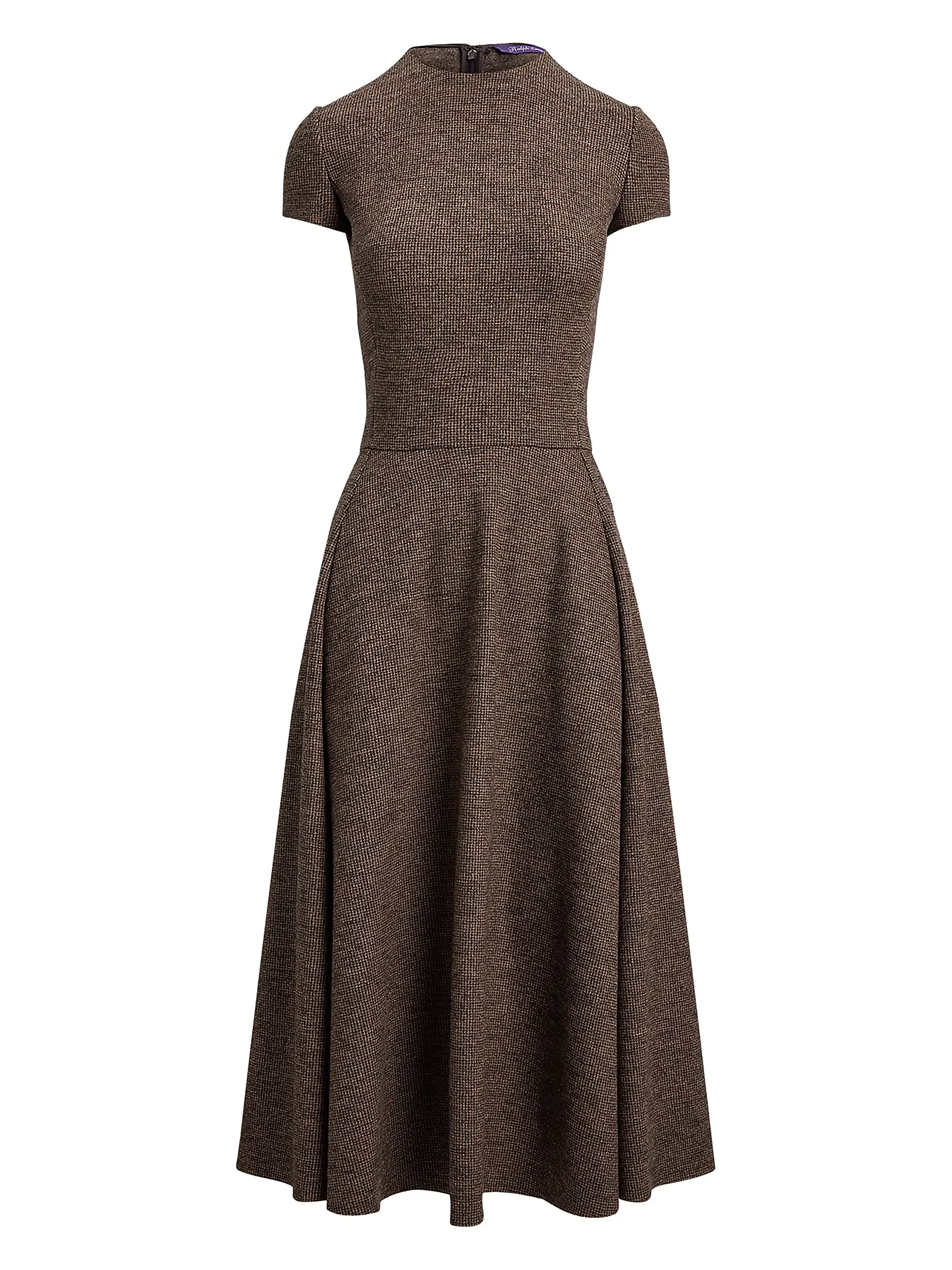Margaret Tick-Weave Wool Midi-Dress