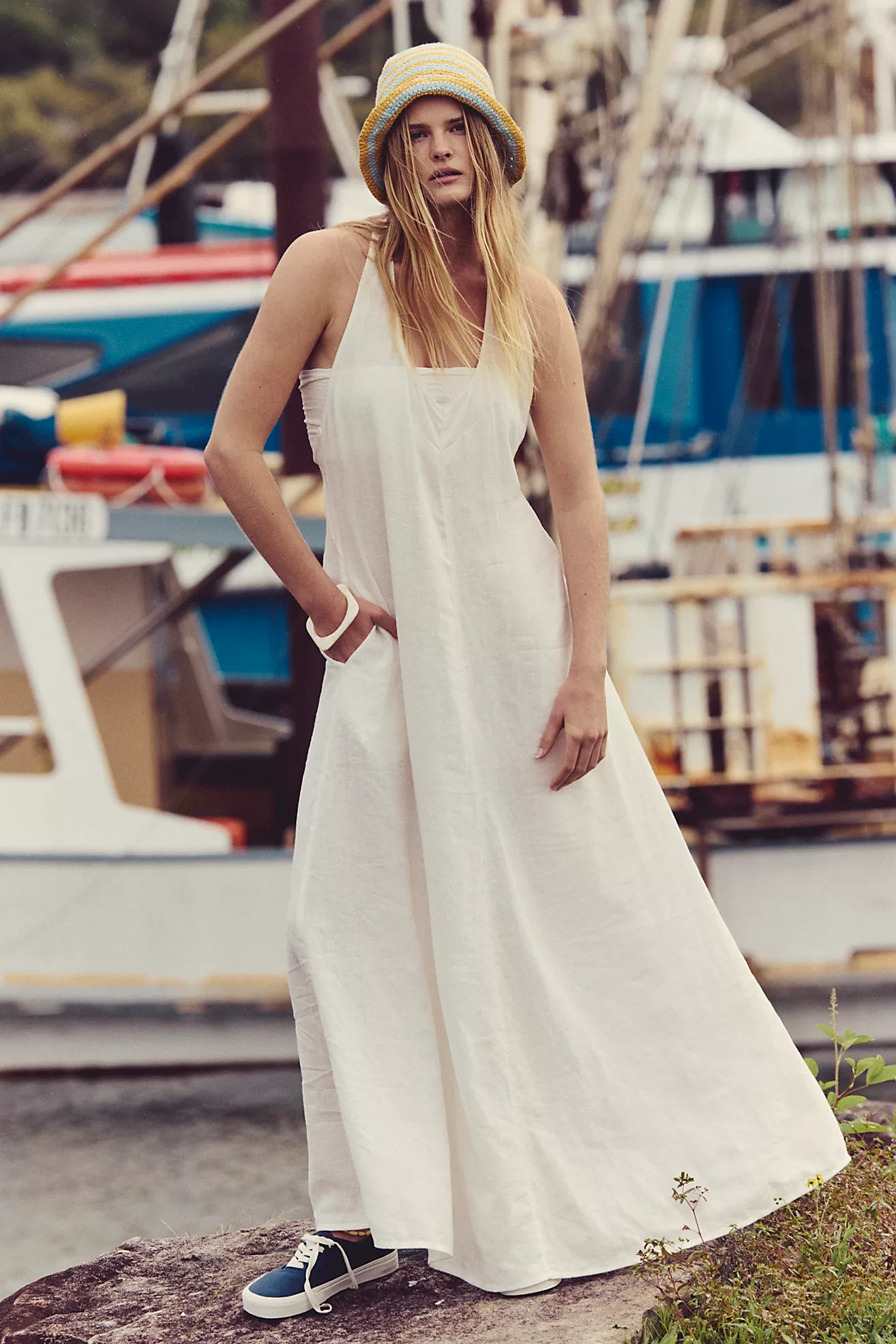 Sandshell Linen Easy Does It Maxi Dress