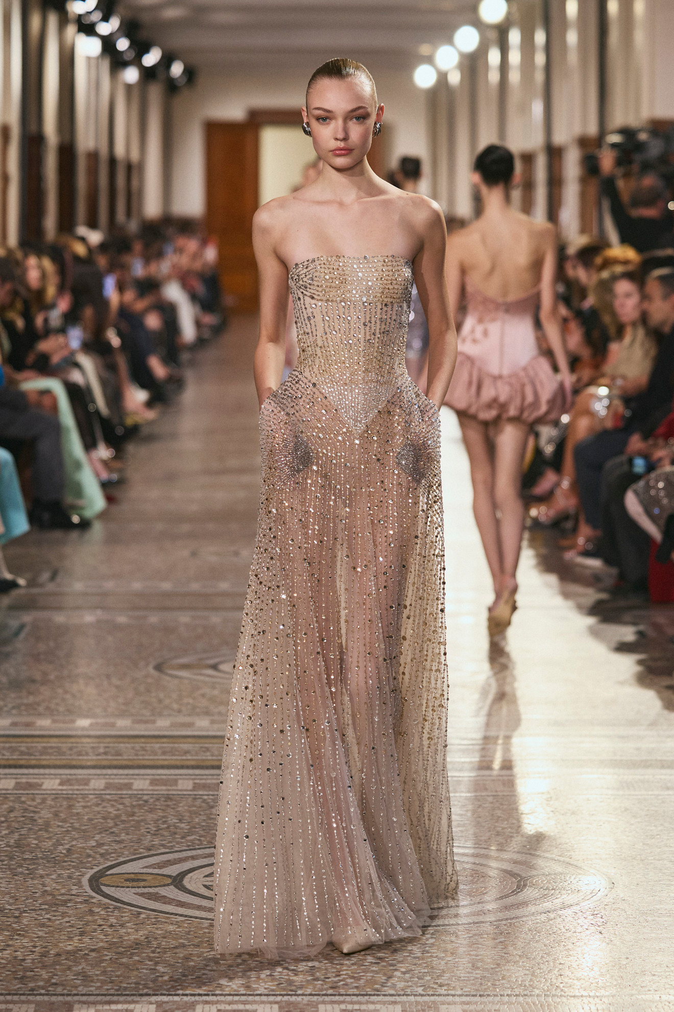 Yoonchae's dress on the Georges Hobeika Spring 2026 runway