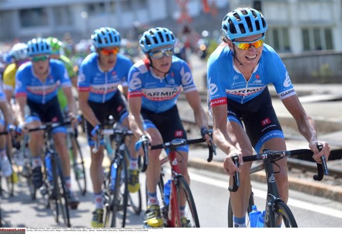 Johan Vansummeran leads his Garmin Sharp teammates