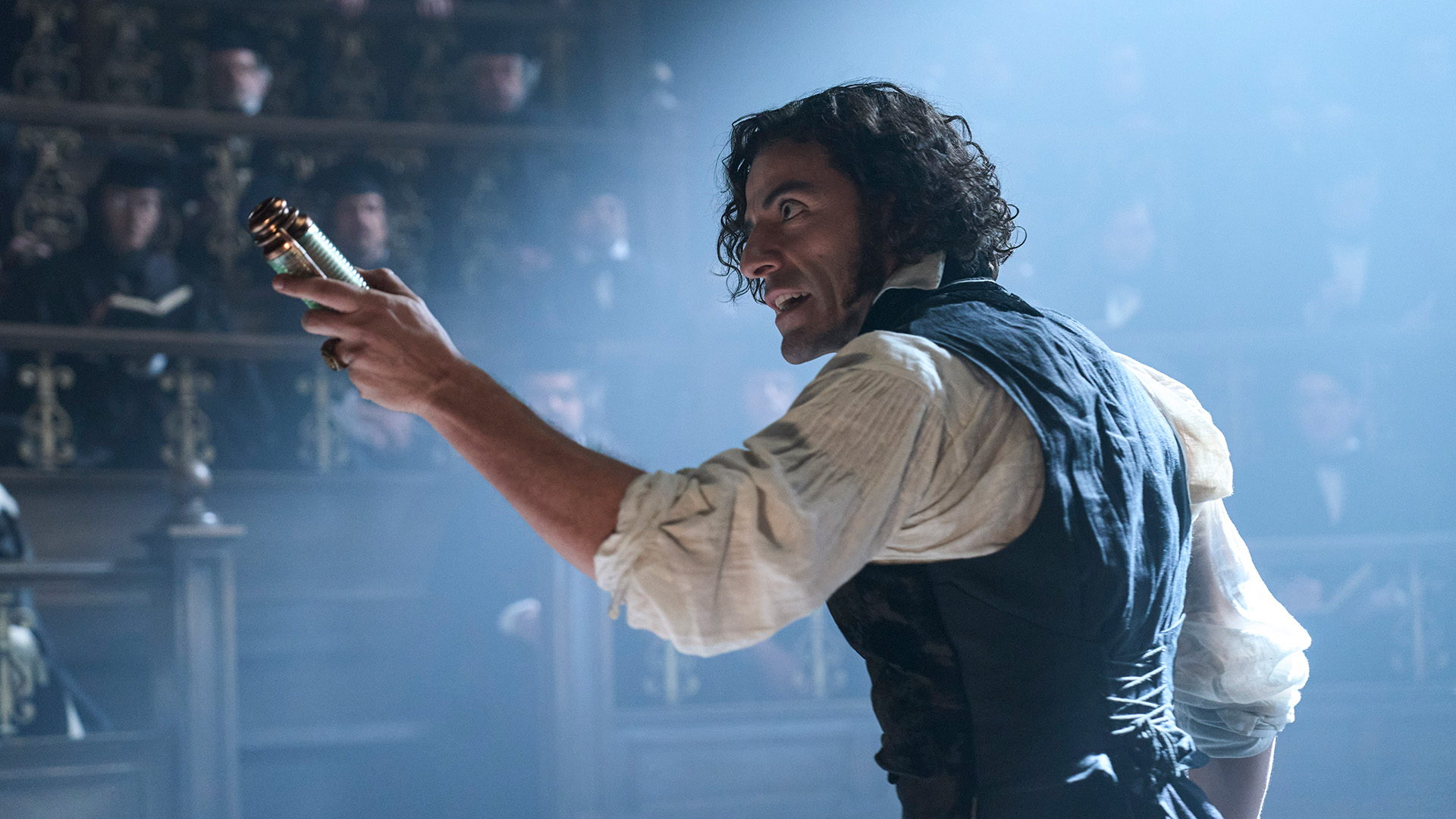 Oscar Isaac as Victor Frankenstein in Guillermo del Toro&#039;s Frankenstein.
