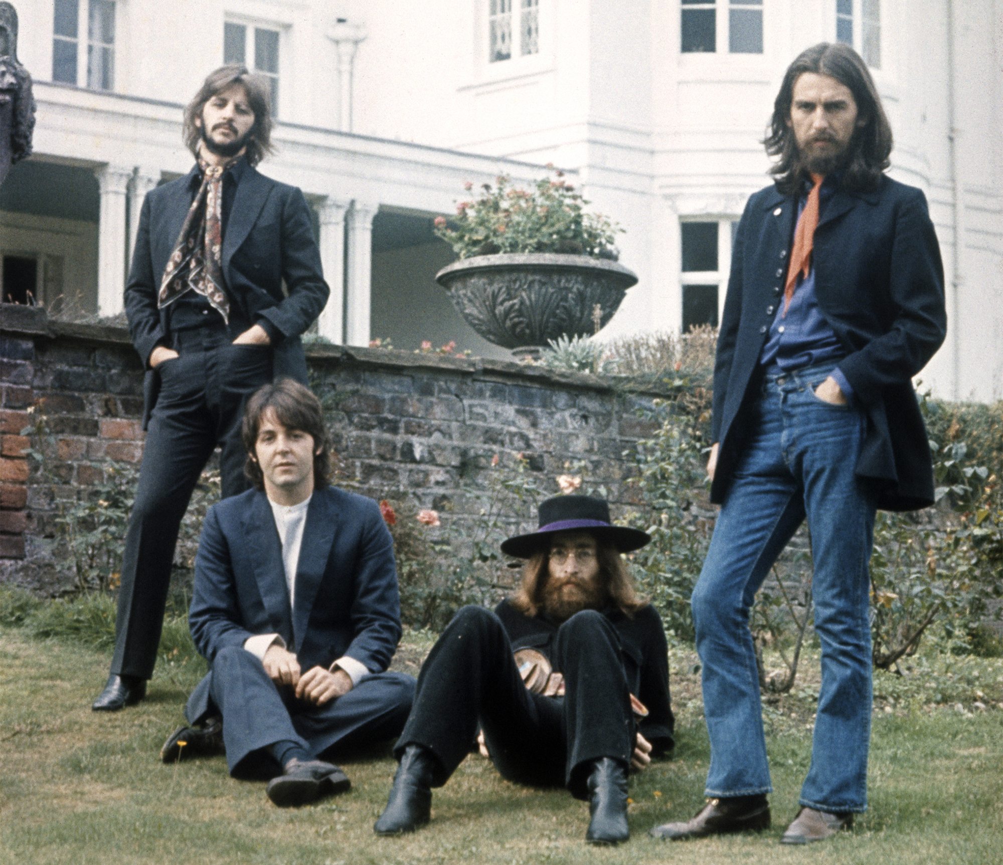 The Beatles pose at John Lennon&#039;s home, Tittenhurst Park, August 22, 1969.