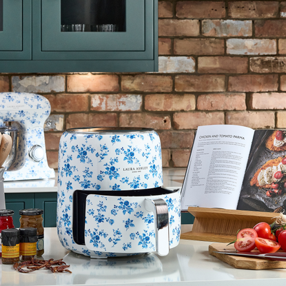 Laura Ashley air fryer on kitchen worktop