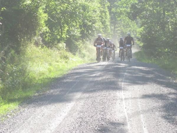 The lead group on the early, gravel road sections.