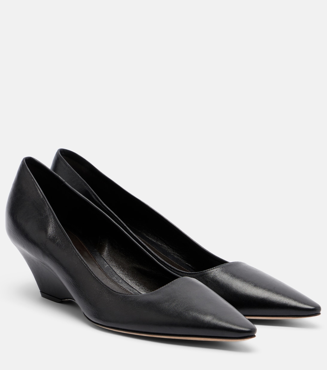 Liisa Leather Wedges in Black - the Row