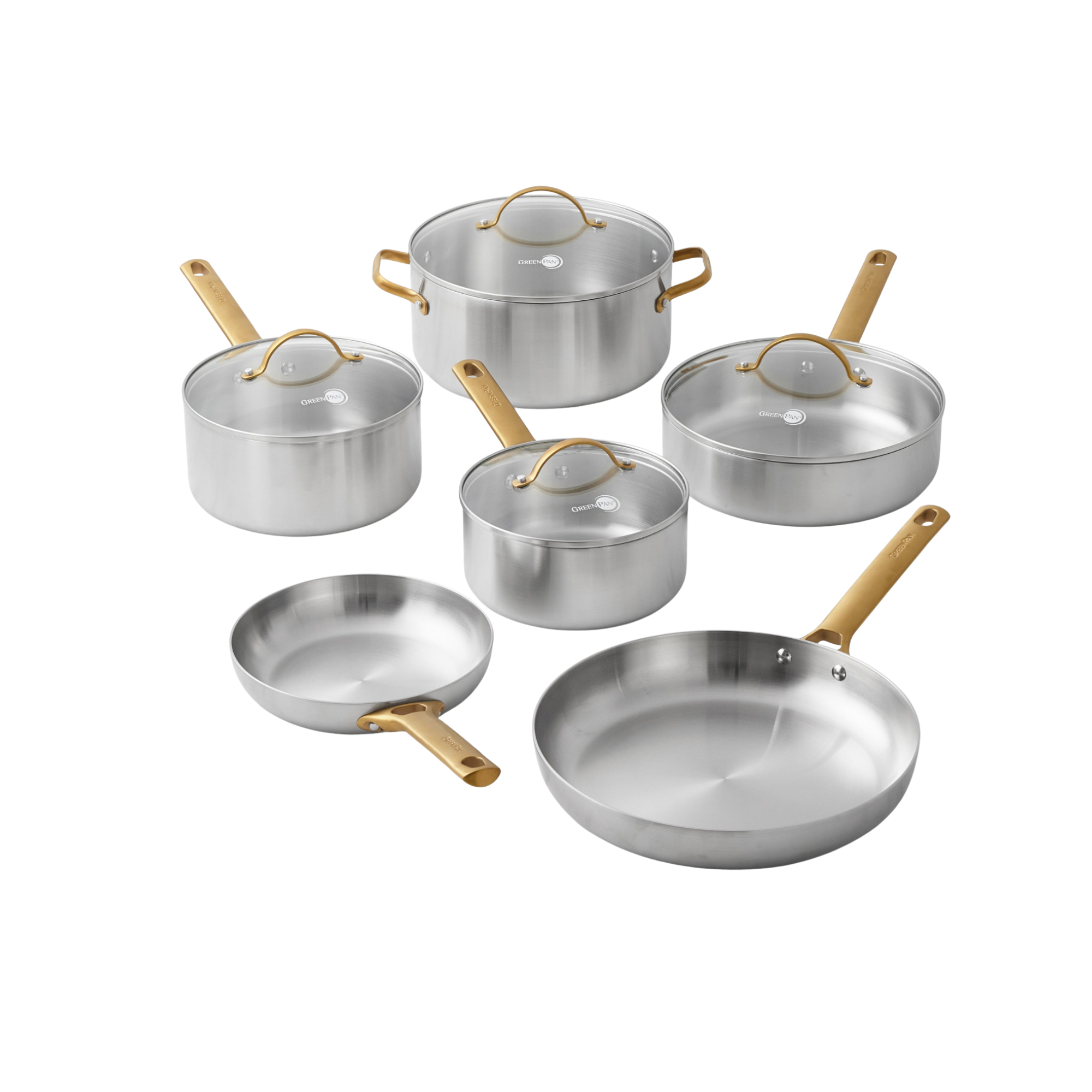 GreenPan™ Reserve Uncoated Stainless-Steel 10-Piece Cookware Set