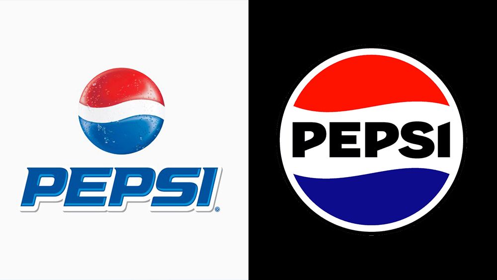 Pepsi logos before and after