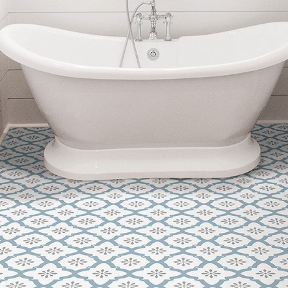 Floorpops Alfama Self Adhesive Floor Tiles with a bath