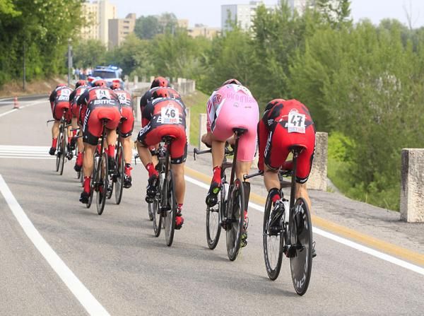 Taylor Phinney tucked into the BMC train