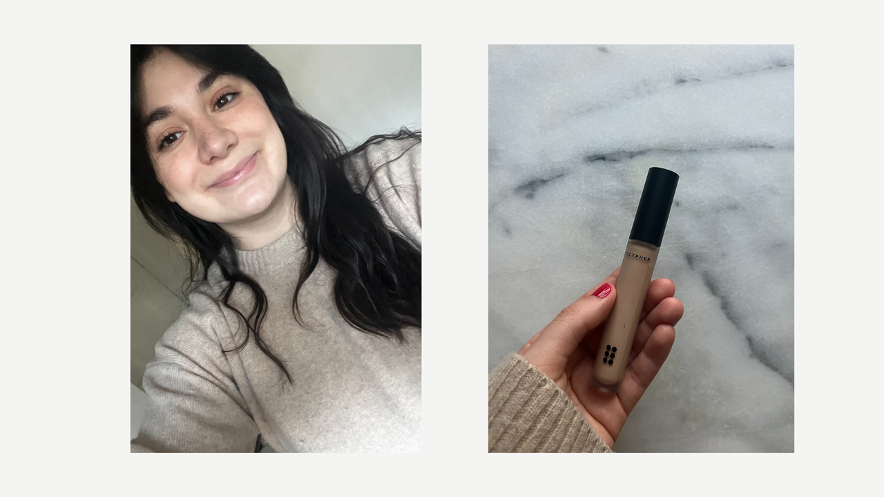 DCYPHER concealer review: Sofia with the product