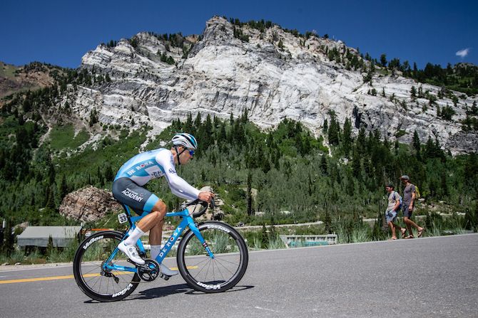 No time for Guillaume Boivin (Isreal Cycling Academy) to enjoy the scenery during the prologue of the 2019 Tour of Utah