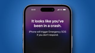 An iPhone displaying the Crash Detection feature in iOS.