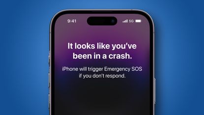 An iPhone displaying the Crash Detection feature in iOS.