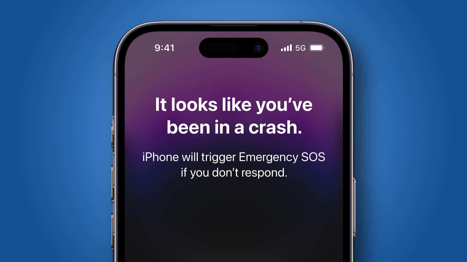 An iPhone displaying the Crash Detection feature in iOS.
