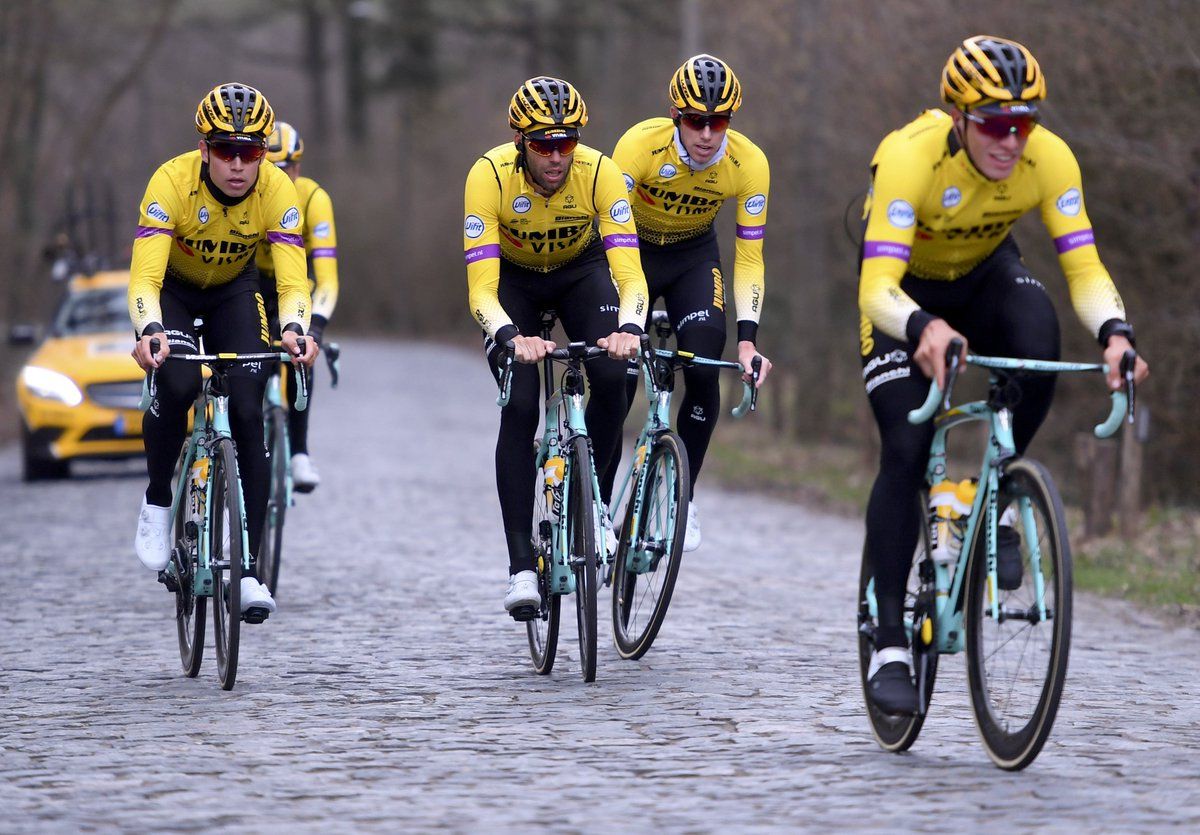 Wout van Aert trains with his new Jumbo-Visma teammates