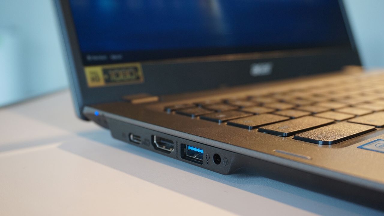 Close-up of the ports on the left hand side of the the Acer Chromebook 14 for Work