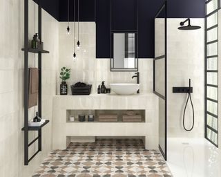 Pearl Ceramic Tiles in bathroom by Porcelain Superstore