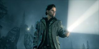 Alan Wake with flashlight