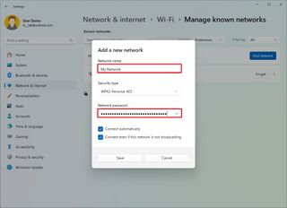 Wireless profiles settings