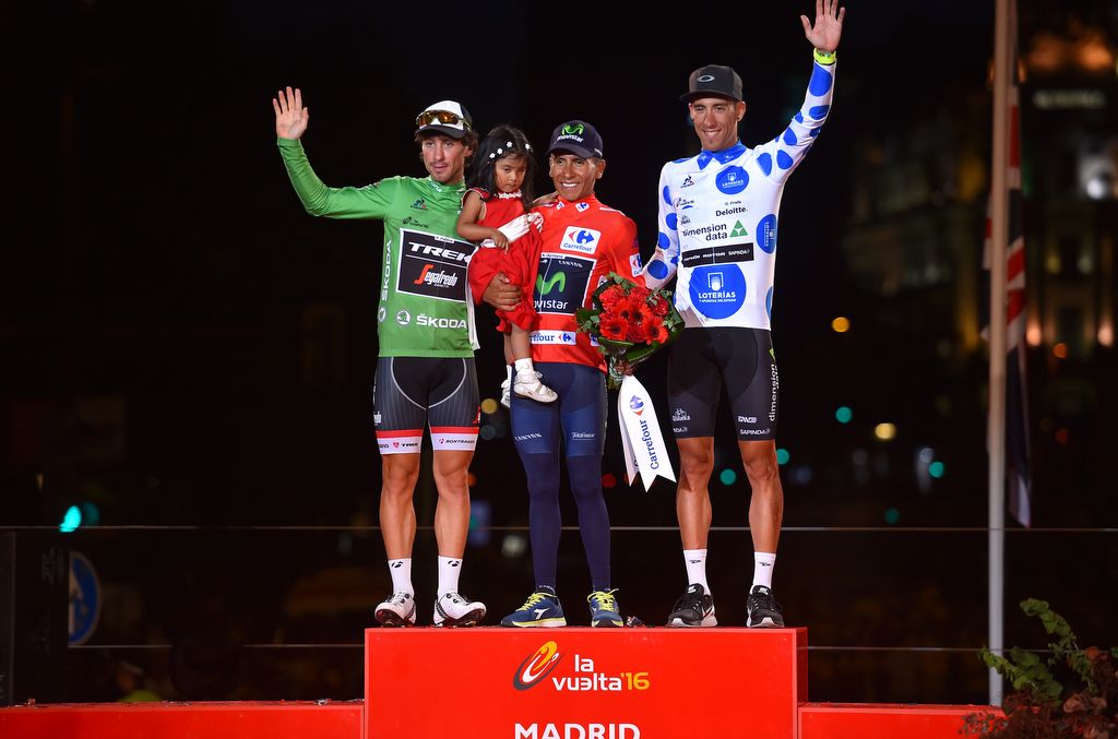 The classification winners on the podium