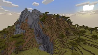Minecraft Caves and Cliffs part 2 update grass hill with trees