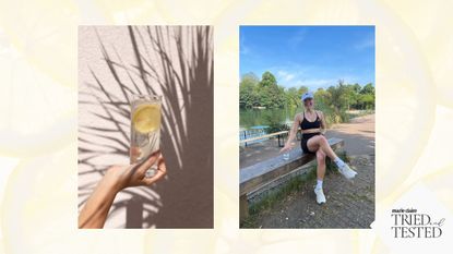 What happens when you drink lemon water for 7 days?: Chloe Gray on a run drinking water