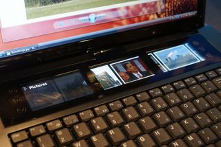 four-screen laptop closeup