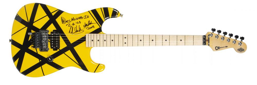 An Eddie Van Halen-played Charvel Art Series guitar