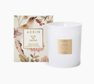 Aerin rose scented candle from Saks Fifth Avenue.