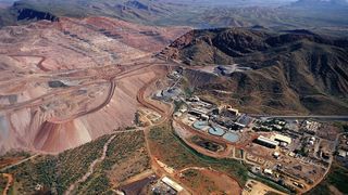 Photograph of the Argyle diamond mine in the Kimberley region of Western Australia.