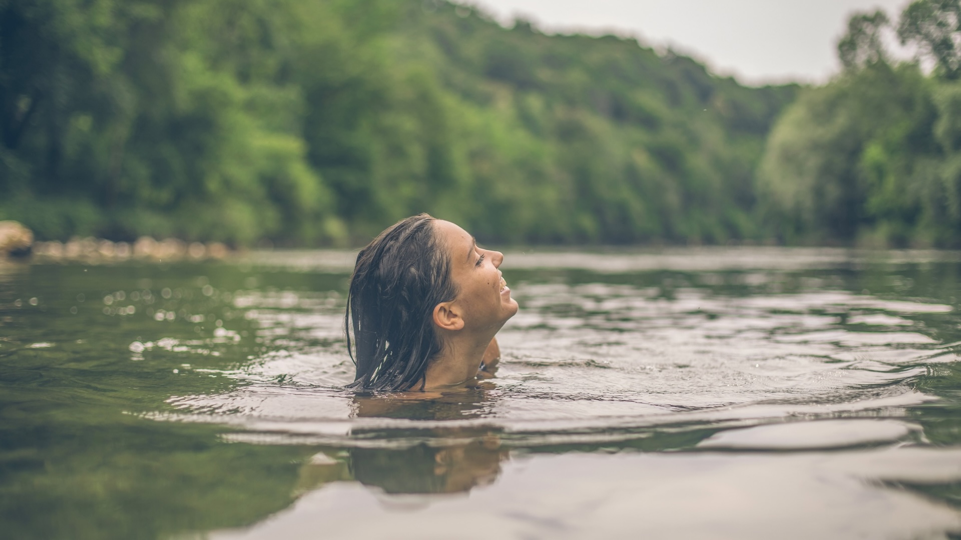 swimmer in open water