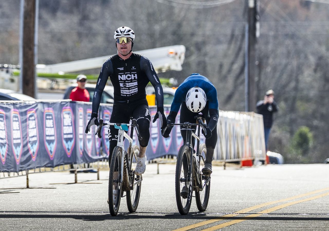 Georgia's Michael Garrison wins the sprint finish at 2025 Homegrown in front of Canadian Andrew l'Esperance