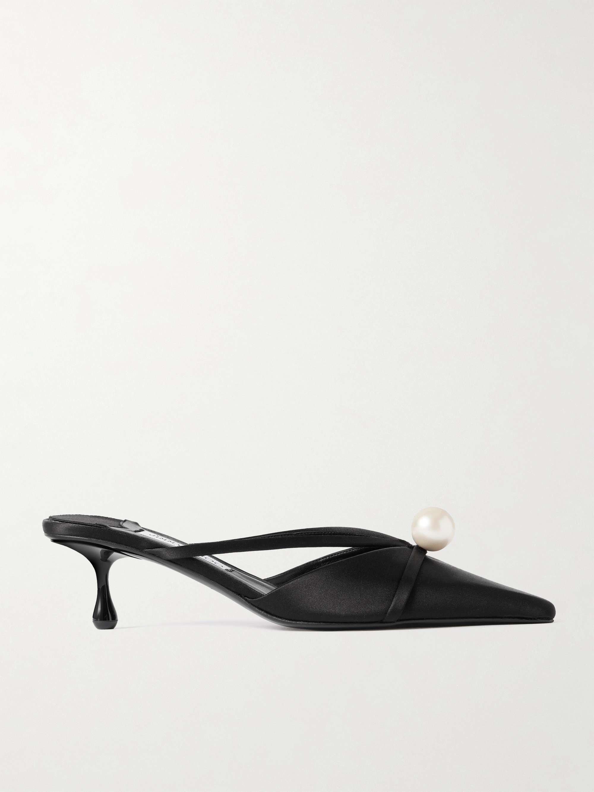 Sana 50 Faux Pearl-Embellished Satin Mules