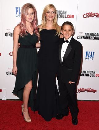 Reese Witherspoon, daughter Ava and son Deacon LOS ANGELES, CA - OCTOBER 30: Actress Reese Witherspoon with daughter Ava and son Deacon arrives at the 29th American Cinematheque Award Honoring Reese Witherspoon at the Hyatt Regency Century Plaza on October 30, 2015 in Los Angeles, California. (Photo by Steve Granitz/WireImage)