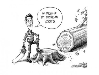 Romney plays up his roots